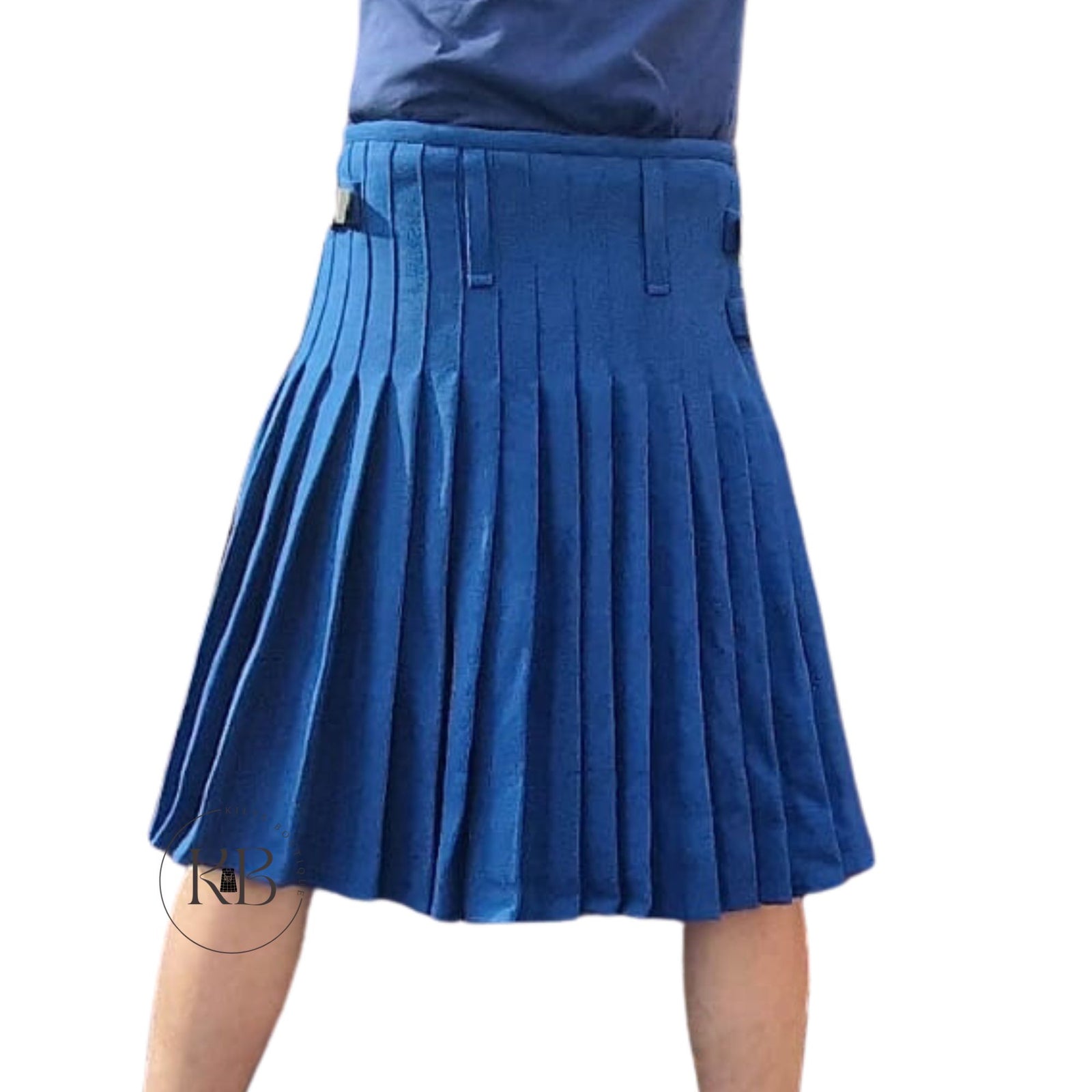 Royal Blue Scottish Men's Traditional 8 Yard Kilt 100% Wool Kilt