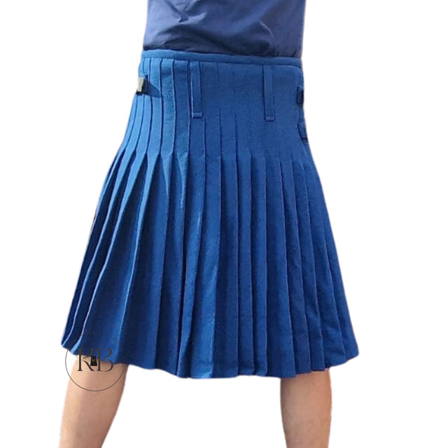 Royal Blue Scottish Men's Traditional 8 Yard Kilt 100% Wool Kilt