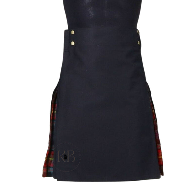 LGBT+ Pride Hybrid Black Canvas and Tartan Utility Kilt