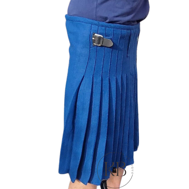 Royal Blue Scottish Men's Traditional 8 Yard Kilt 100% Wool Kilt