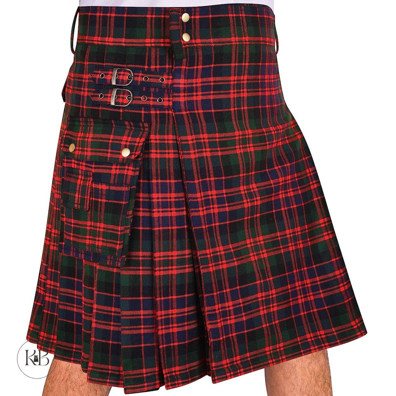Scottish McDonald Tartan Utility Fashion Pocket Active Men Kilt