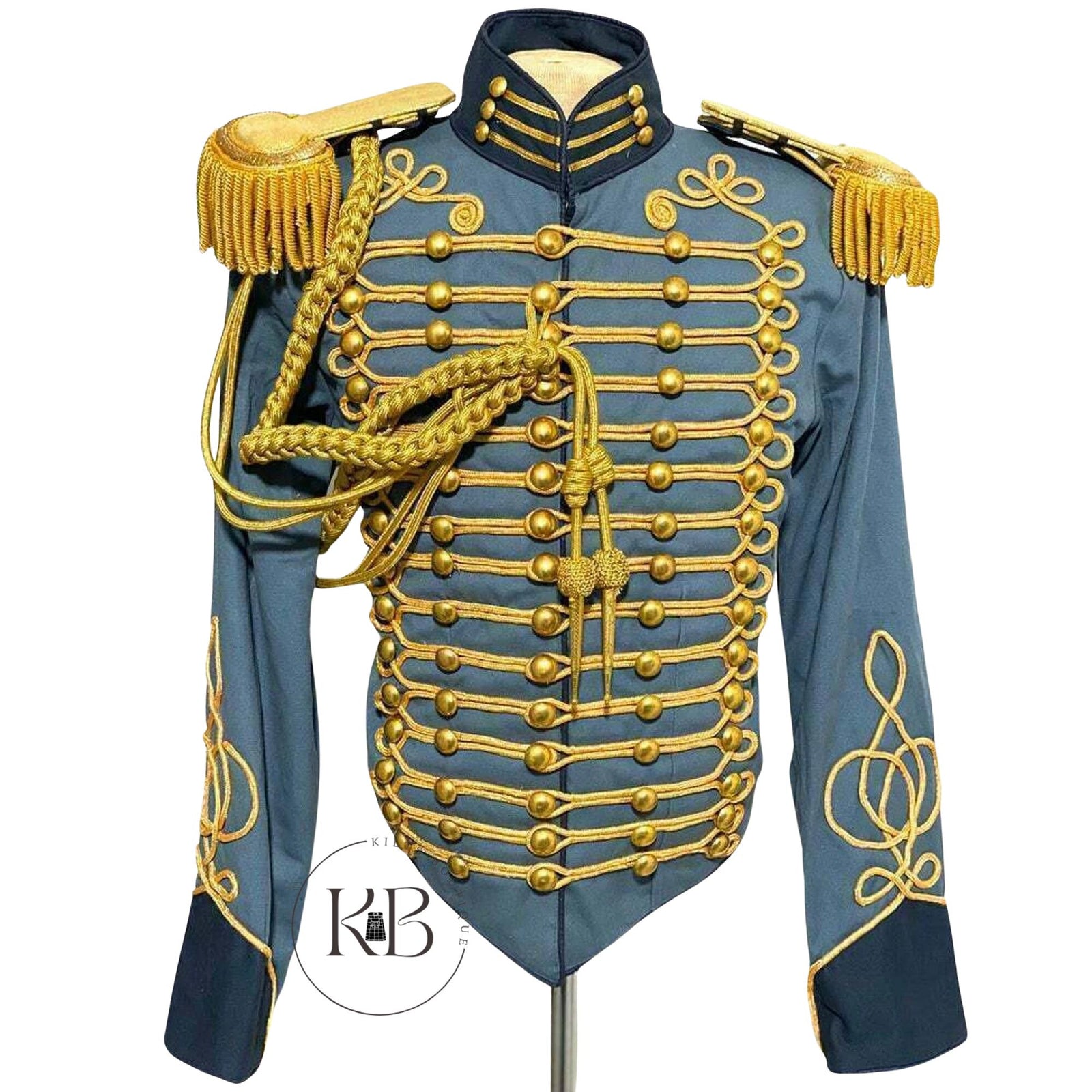Historical American Civil War Gold Braiding Hussar Officers Jacket