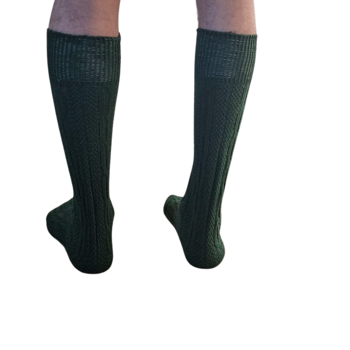 Bavarian Cotton Trachten Socks – Dark Green Knee-High