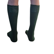Bavarian Cotton Trachten Socks – Dark Green Knee-High