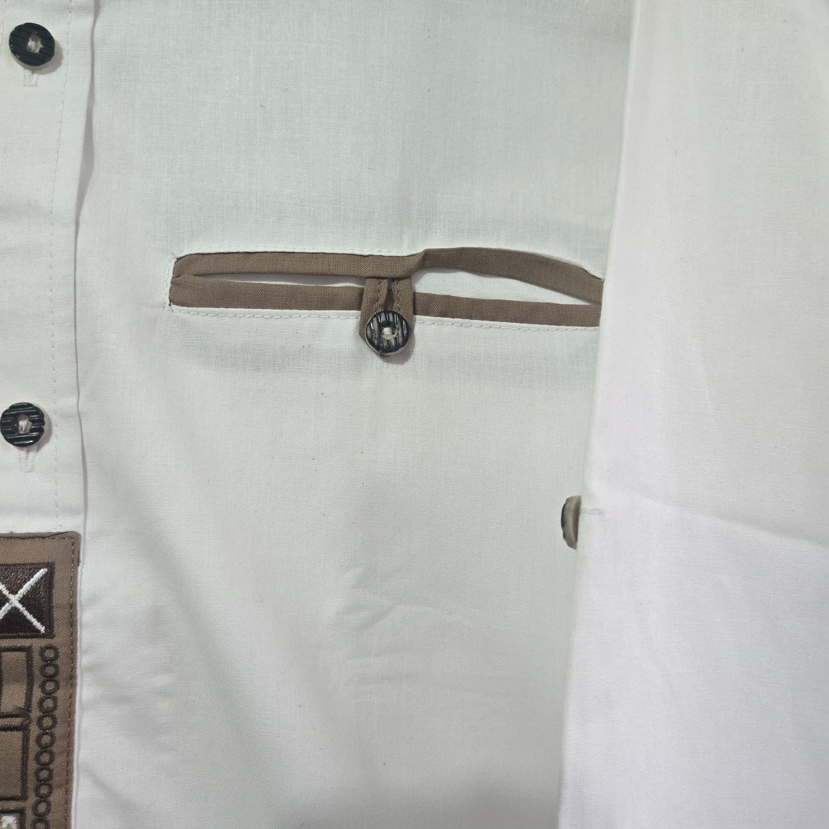 Bavarian Shirt – White Checkered Embroidery Full-Sleeve Men’s Costume