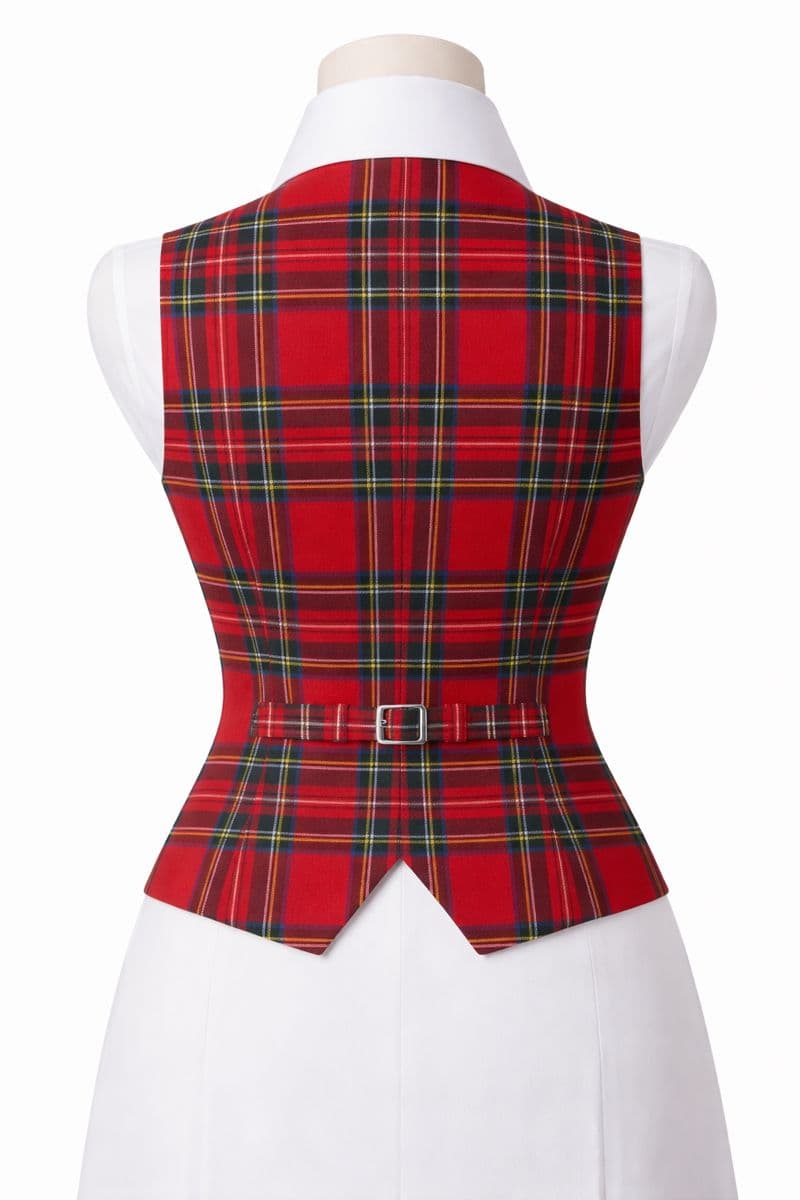 Women’s Royal Stewart Tartan Vest Acrylic Wool Blend, Tailored Fit Made to Order