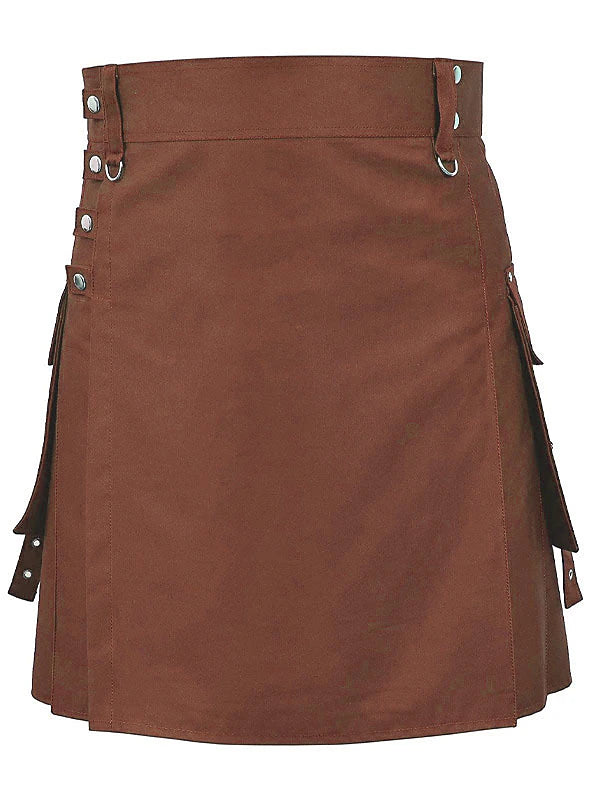 Scottish Utility Kilts for Men Linen Pleated Kilt Retro Gothic Kilt