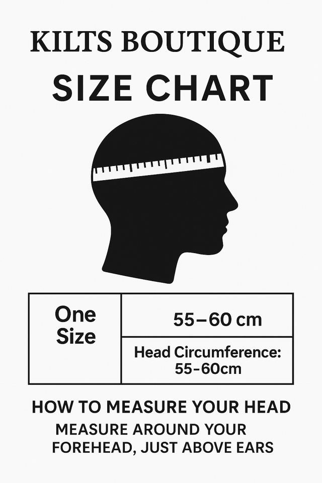 Kilts Boutique Black Stewart Tartan Tam O'Shanter Cap, Traditional Scottish Highland Hat with Pom, Acrylic Wool