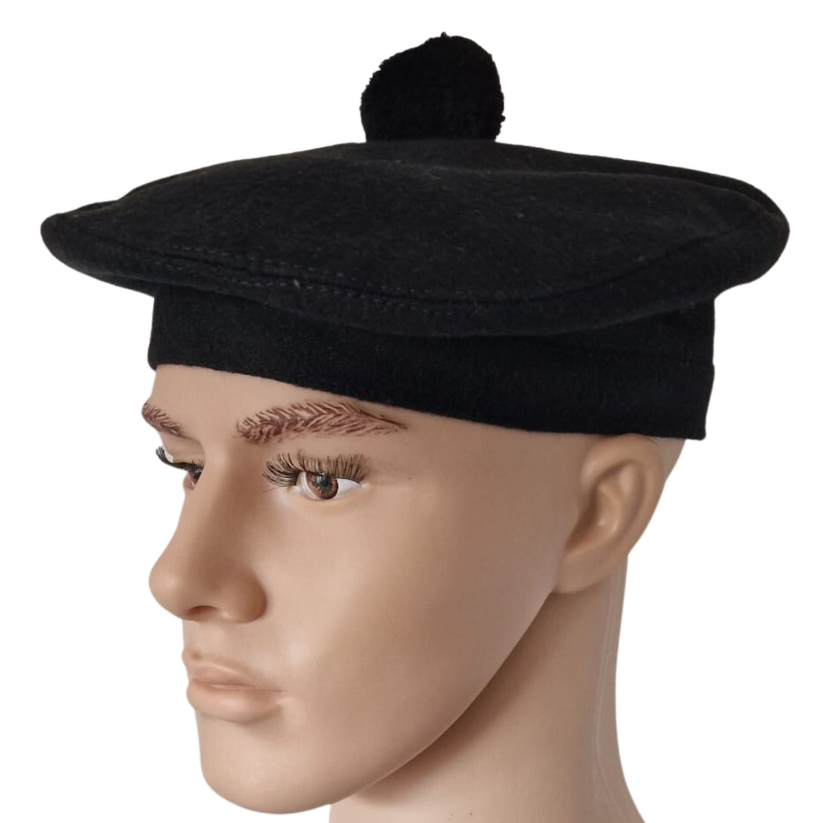 Black Scottish Tam O Shanter Hat Military Bonnet Beret Balmoral Army Cap Scott's Hat