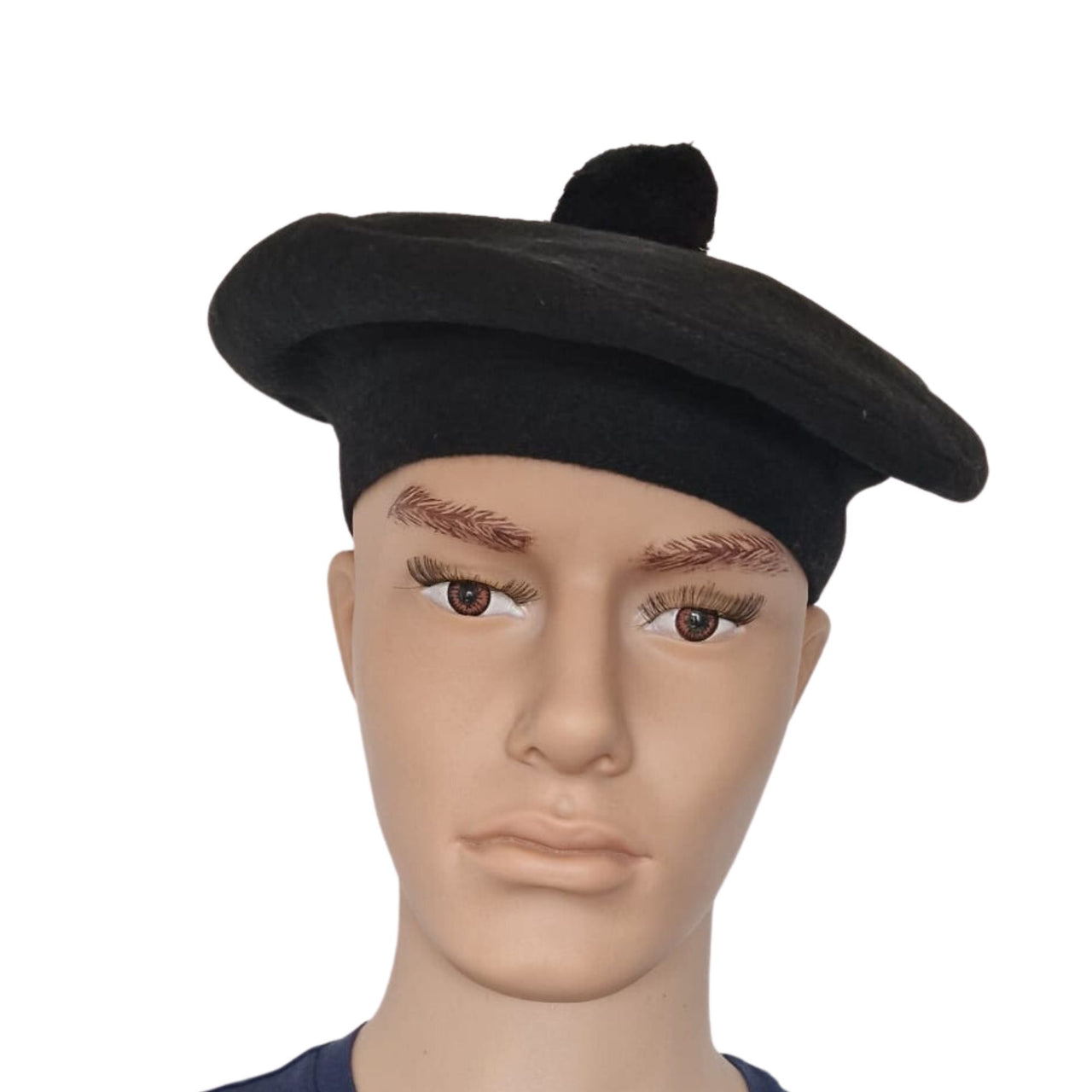 Black Scottish Tam O Shanter Hat Military Bonnet Beret Balmoral Army Cap Scott's Hat