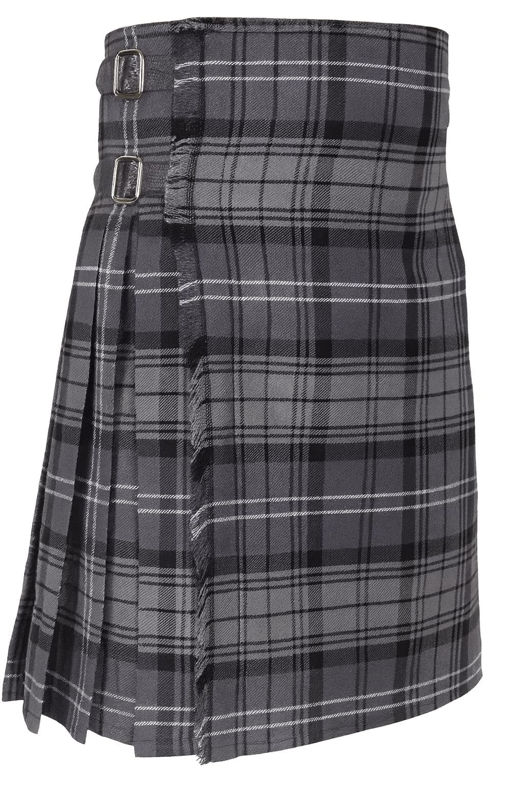Hamilton Grey Tartan Kilt – Men’s Traditional 8-Yard, 16oz Acrylic Wool