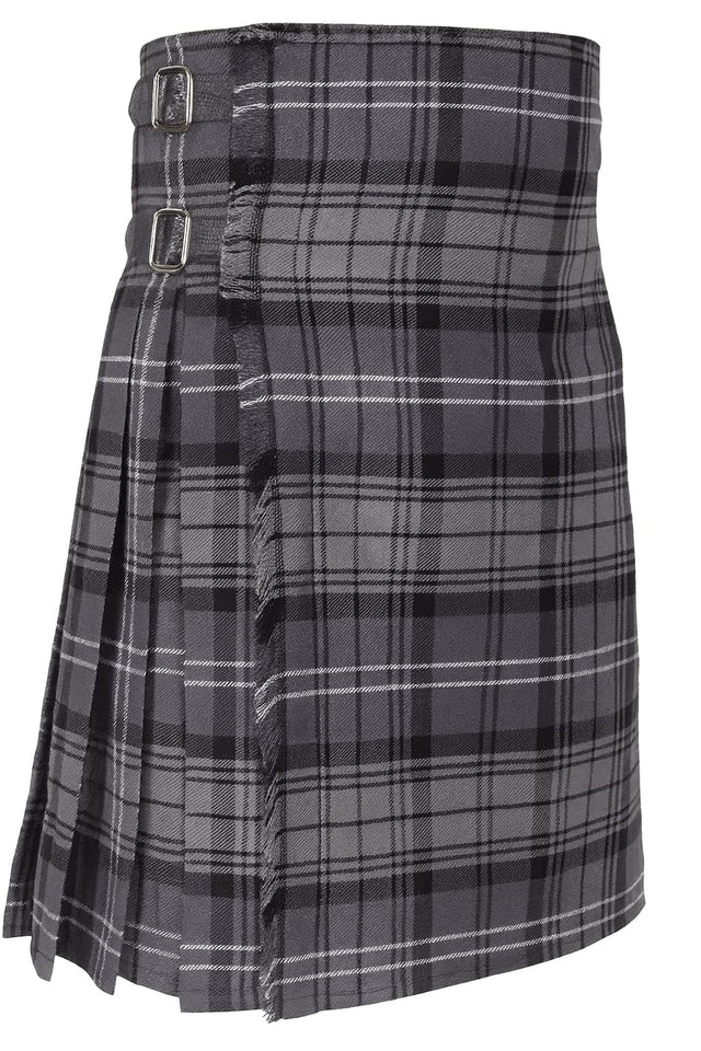 Hamilton Grey Tartan Kilt – Men’s Traditional 8-Yard, 16oz Acrylic Wool