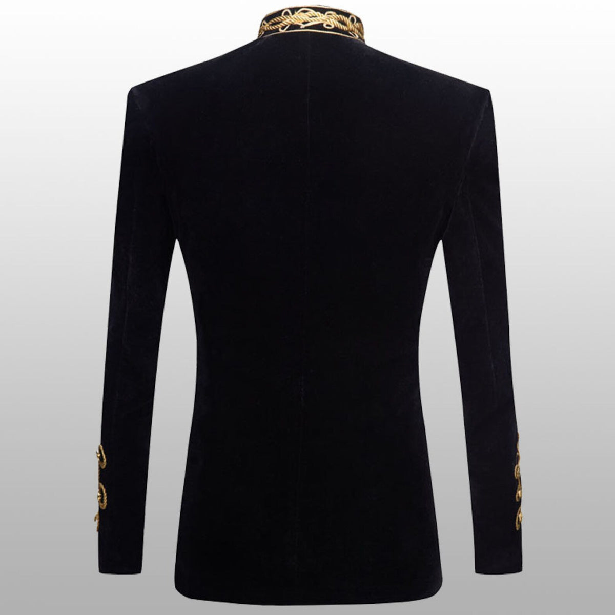 Black Men Braided Velvet Jacket Military Gold Braided Jacket Hussars Velvet Jacket Men Fashion Braided Jacket DJ Singer Stylish Jacket Vintage