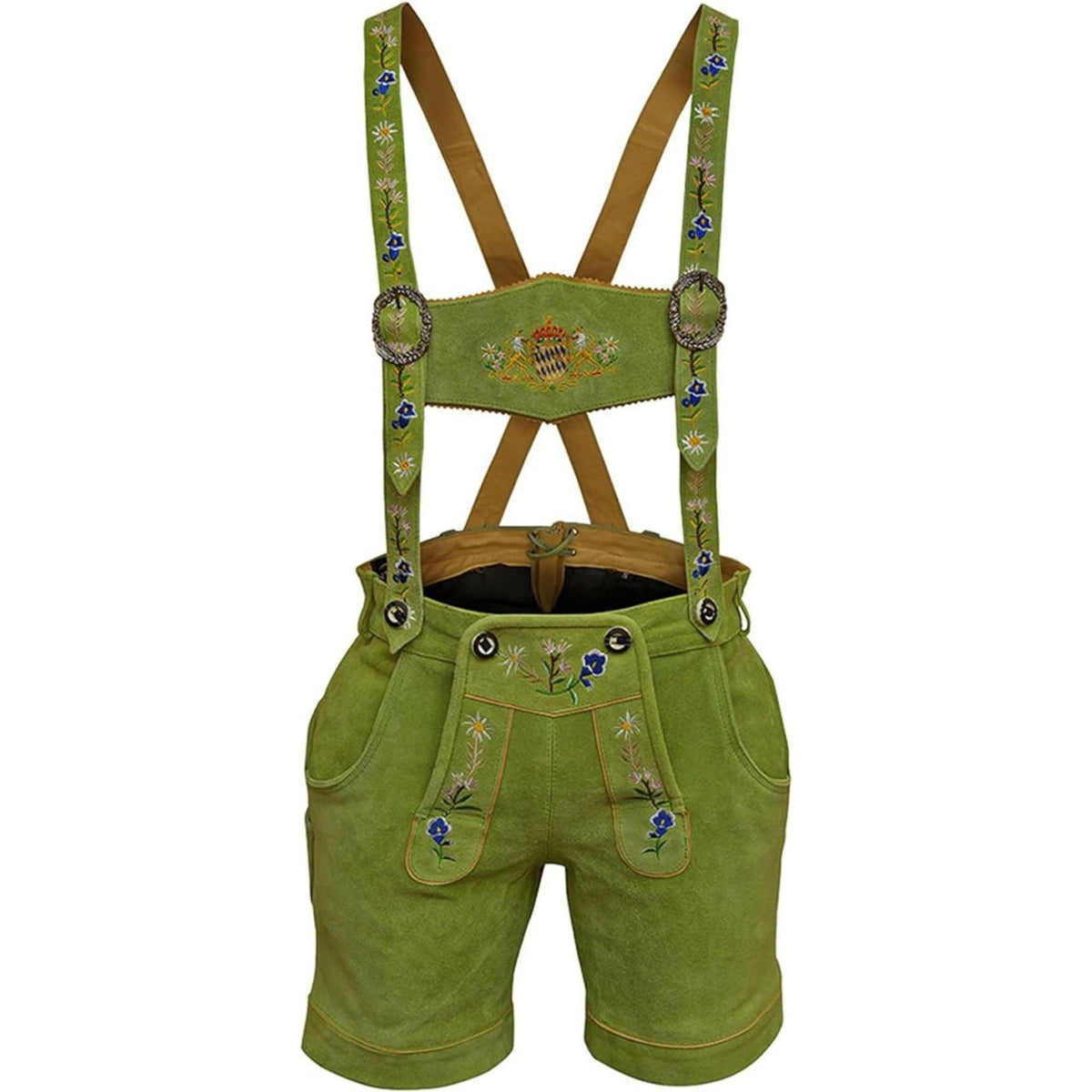 Bavarian Women Lederhosen Suede Leather Short Oktoberfest