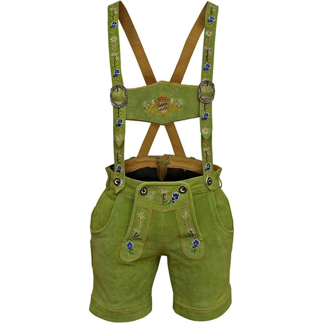 Bavarian Women Lederhosen Suede Leather Short Oktoberfest