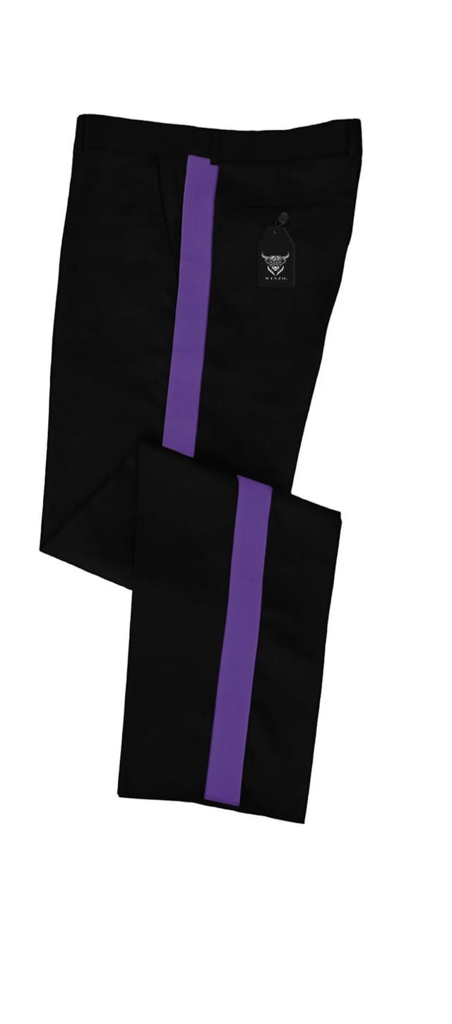 Napoleonic Hussar Military Jacket & Jimi Hendrix-Style Stripe Wool Pants Set – Available in Custom Colors & Sizes