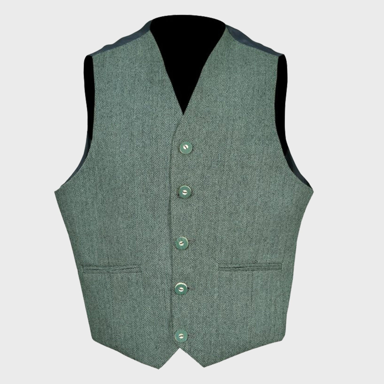Men's Lovat Green Tweed Kilt Vest – Traditional Scottish Waistcoat