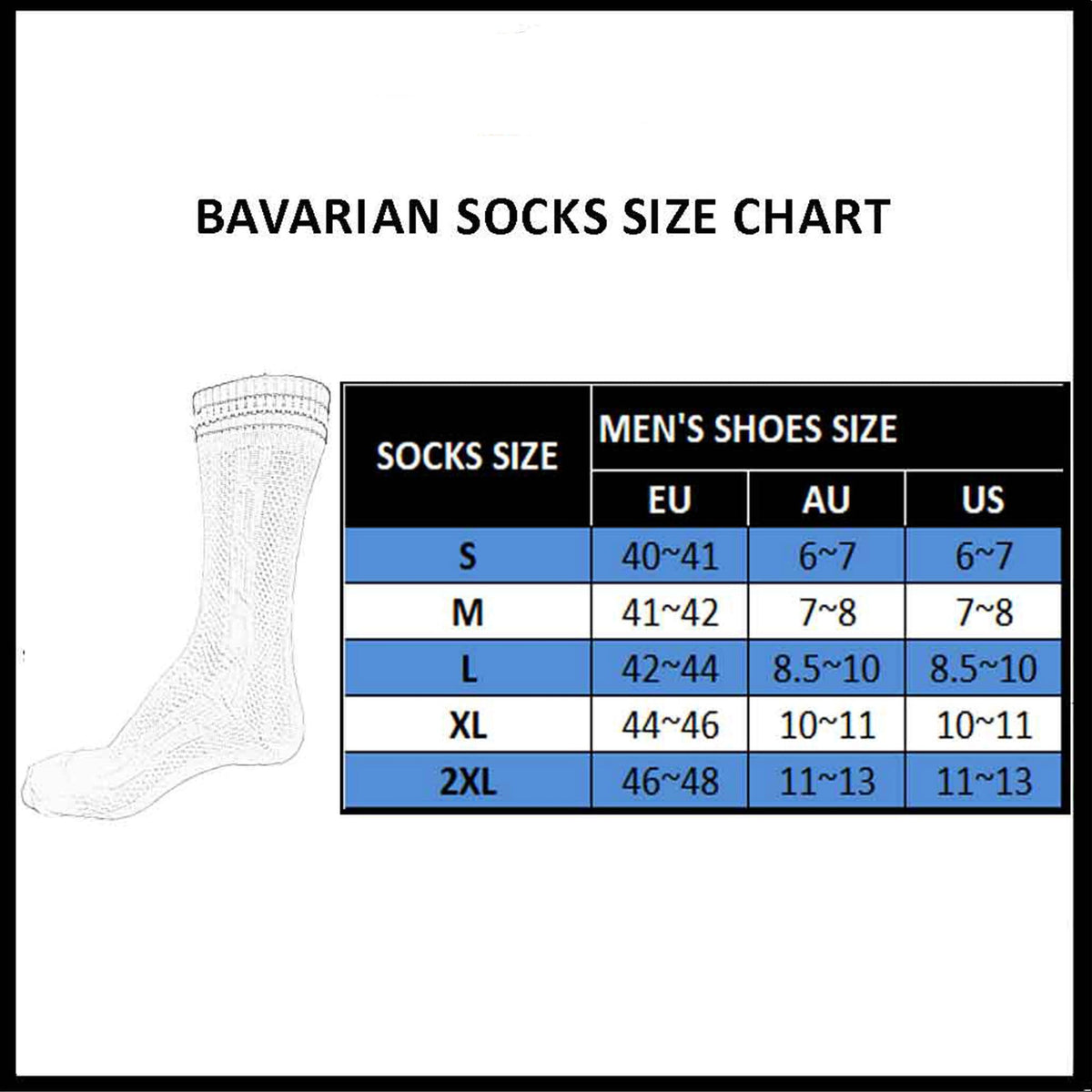 Mens Bavarian Socks Classic Oktoberfest Costume Lederhosen Cotton Socks German Outfit Socks
