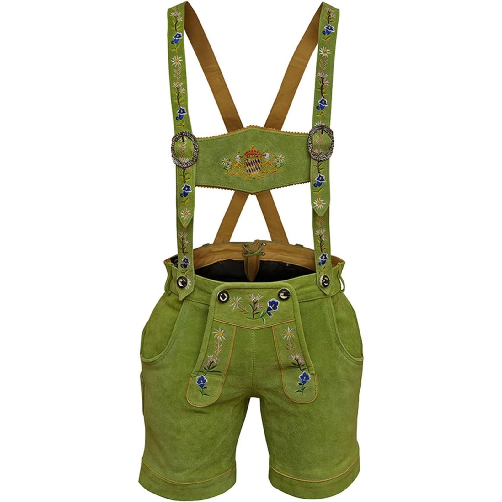 Bavarian Women Lederhosen Suede Leather Short Oktoberfest