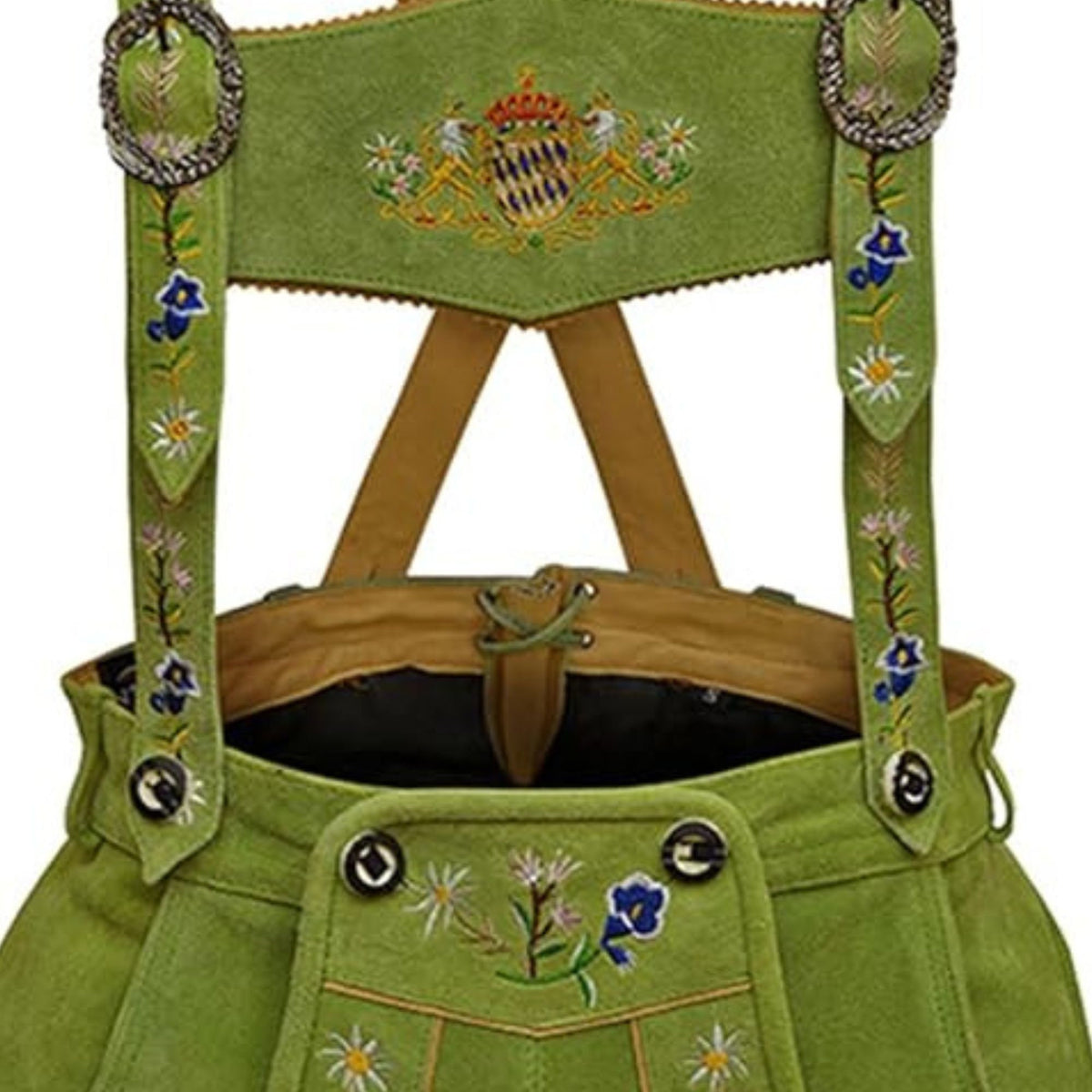 Bavarian Women Lederhosen Suede Leather Short Oktoberfest