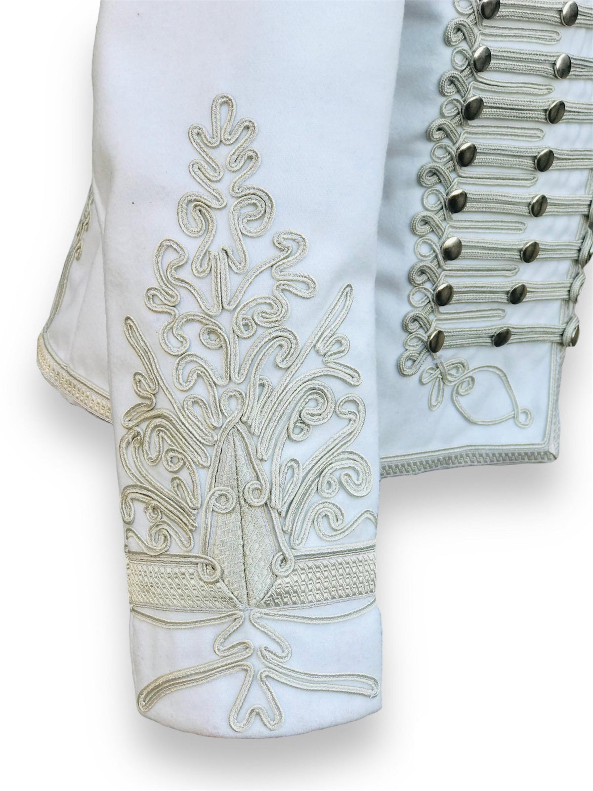 Napoleonic White Wool Military Jacket Steampunk Military Jacket Uniform Tunic Pelisse Handmade jacket