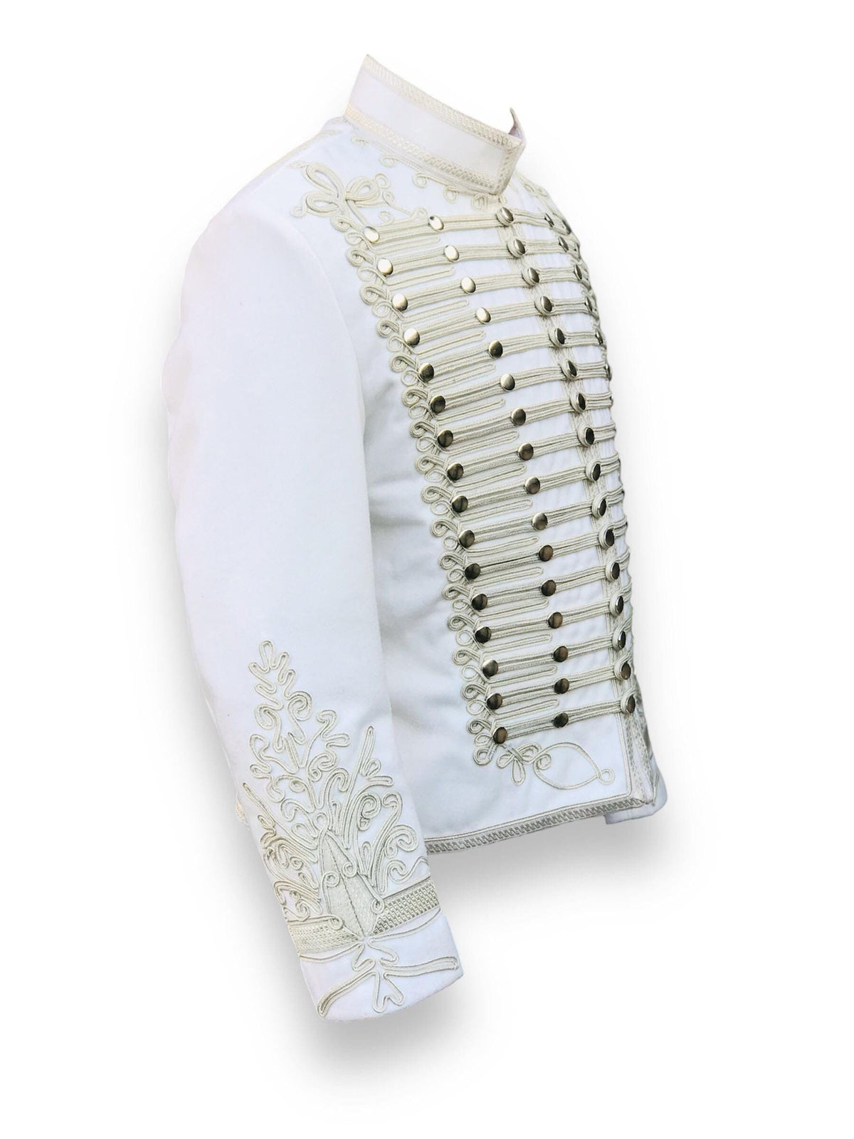 Napoleonic White Wool Military Jacket Steampunk Military Jacket Uniform Tunic Pelisse Handmade jacket