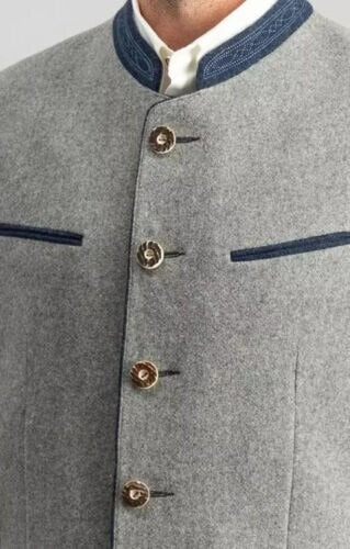 Traditional Bavarian Jacket – Men’s German Tyrol Loden Wool Trachten Janker Oktoberfest Jacket