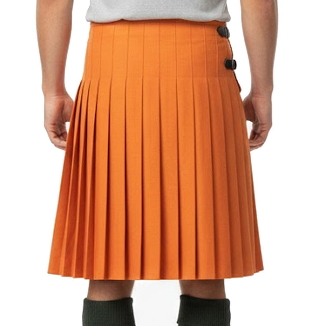 Handmade 8 Yard Tartan Kilt Men Saffron Traditional Scottish Men's Kilt