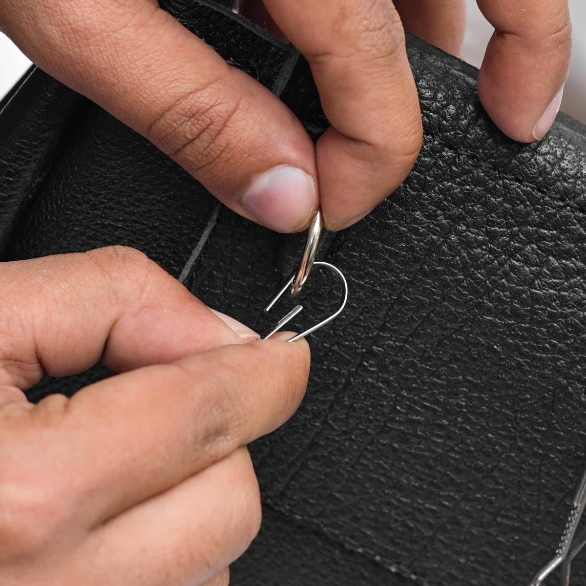 Handmade Scottish Highland Black Leather Semi Dress Sporran with Thistle Emblem & Chain Belt – Traditional Kilt Accessory