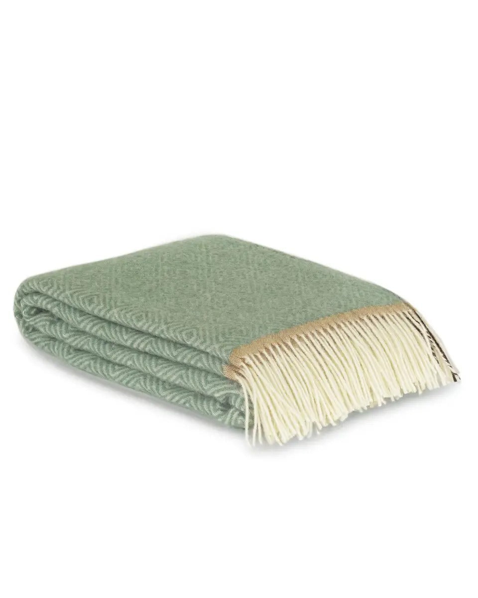 Venezia Mint Green 100% New Zealand Wool Throw Blanket 140 x 200cm