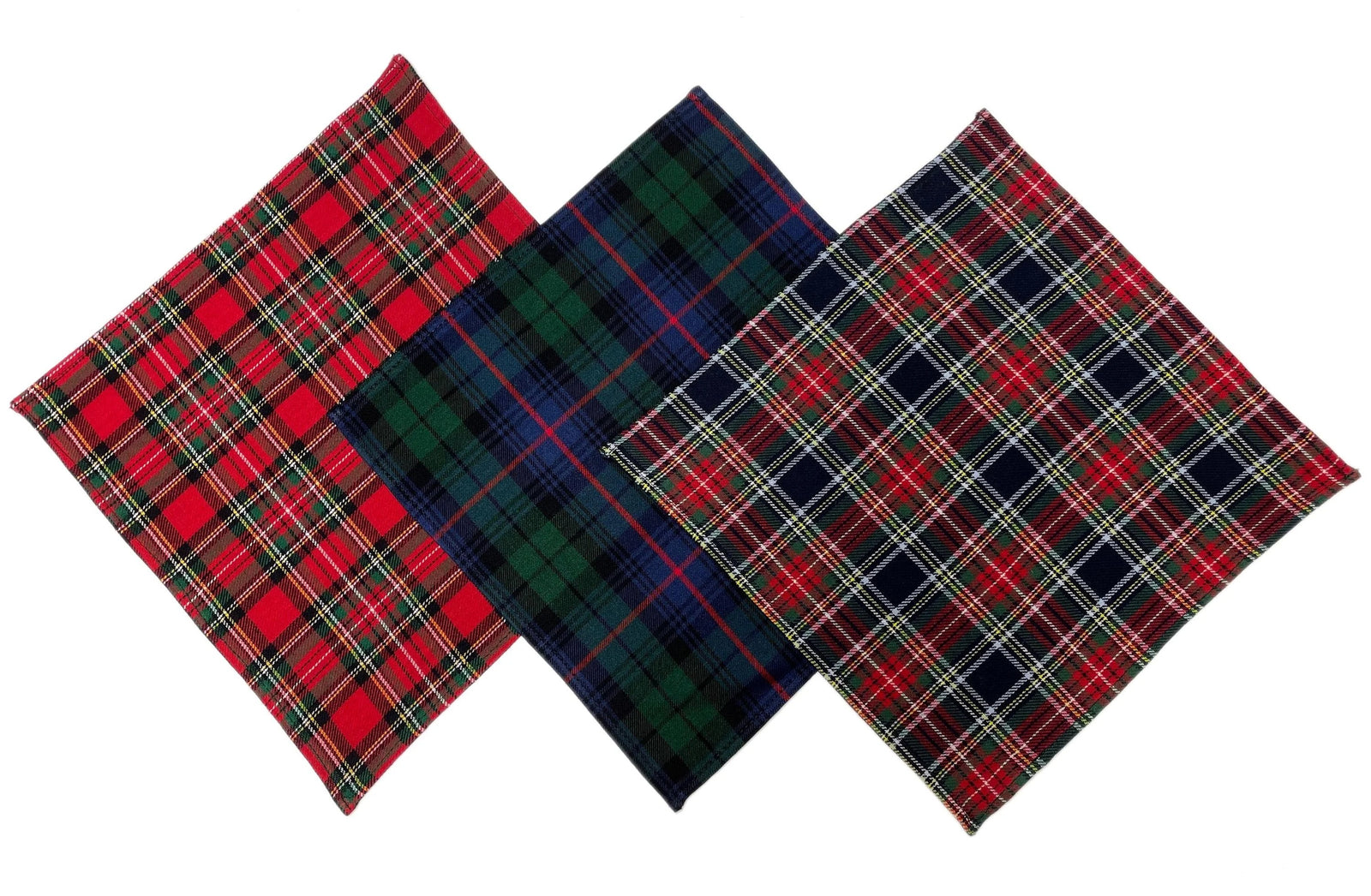 Scottish Clan Tartan Pocket Square – Handmade Acrylic Wool Handkerchief Hanky for Men