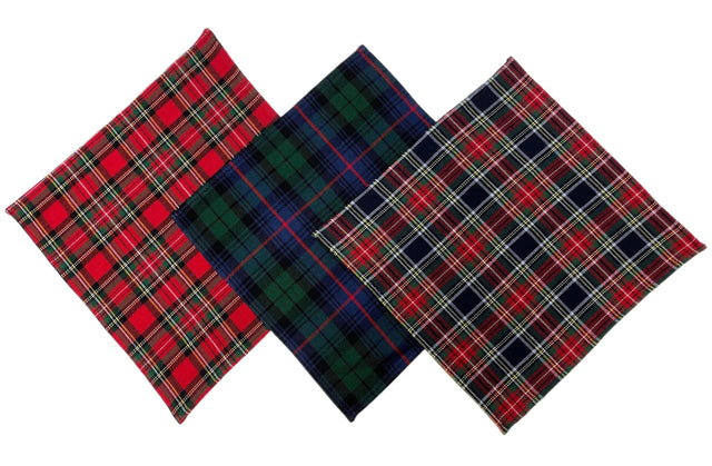 Scottish Clan Tartan Pocket Square – Handmade Acrylic Wool Handkerchief Hanky for Men
