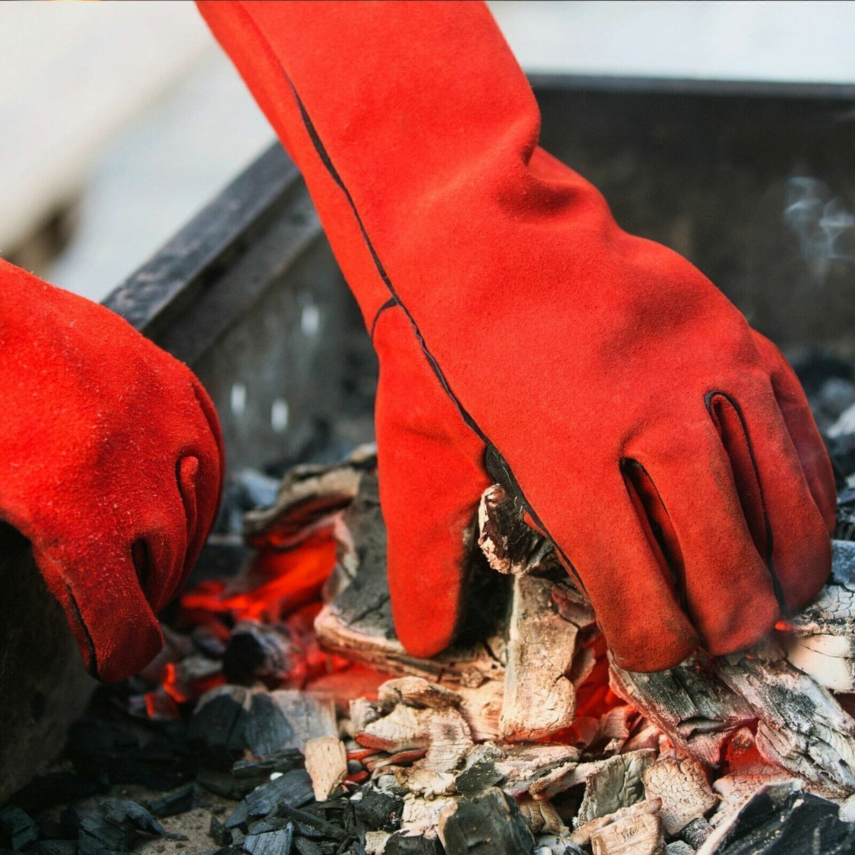 Log Burner & Wood Stove Heat Resistant Gloves – Fireproof Welding Protective Mitts