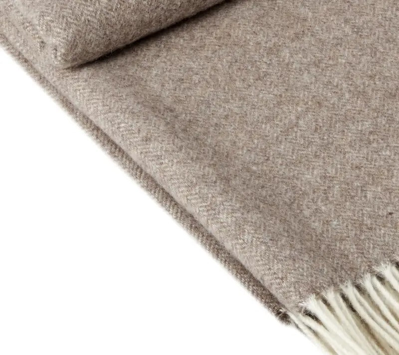 Merino & Cashmere Throw Blanket – Milano Brown – 200×140 cm – Luxury Sofa & Bed Throw – Made in Ukraine