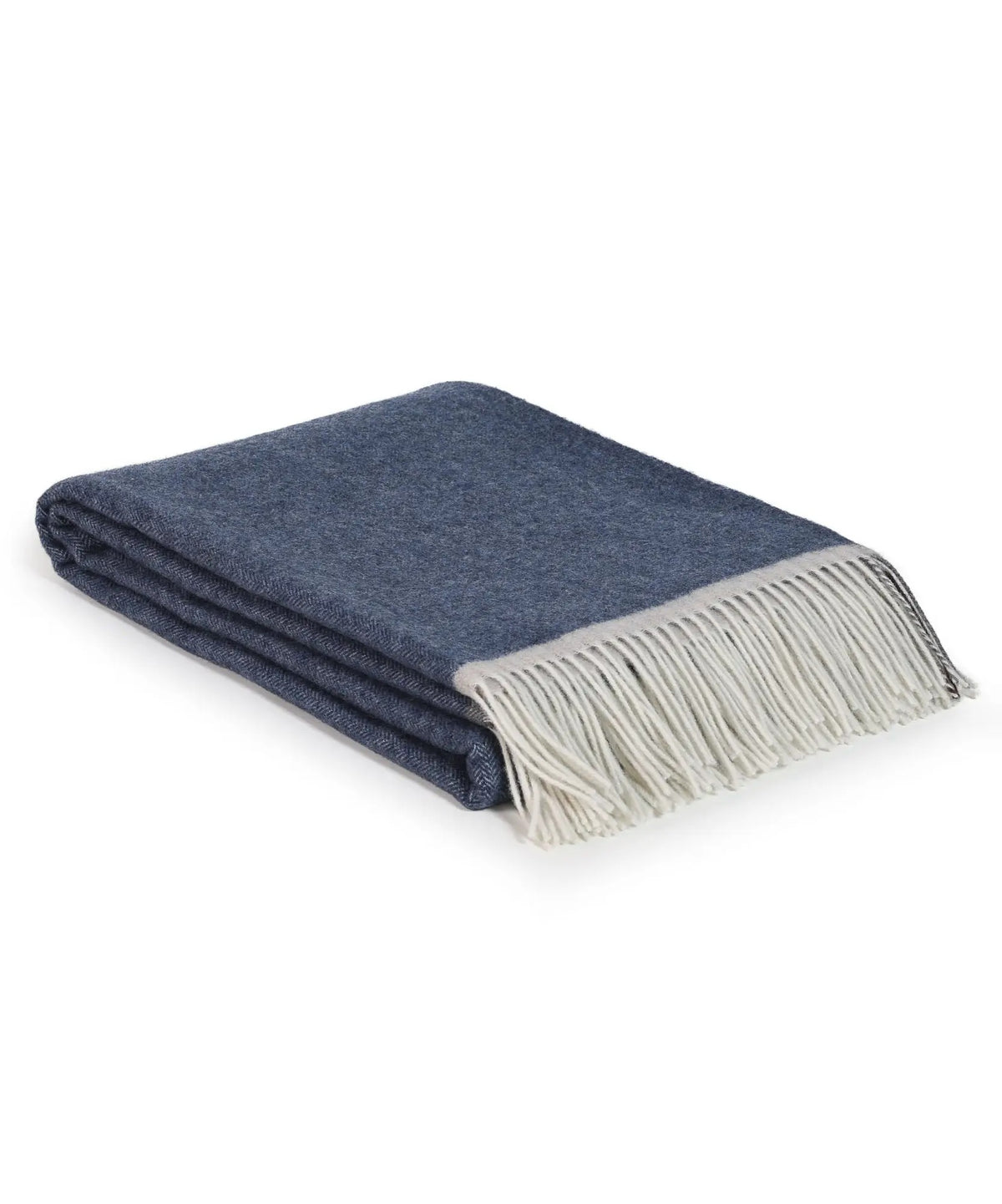 Milano Blue Merino Wool & Cashmere Throw Blanket