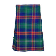 Plaid skirt with blue, green, and red pattern on a white background
