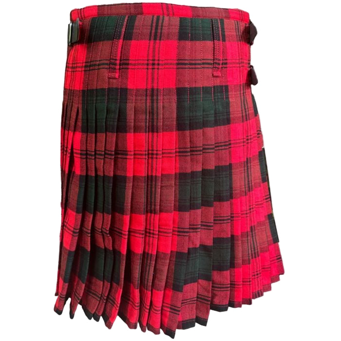 “Kerr Modern Tartan Kilt – Custom 8-Yard Men’s Scottish Kilt in red and green with leather buckle straps – Kilts Boutique”
