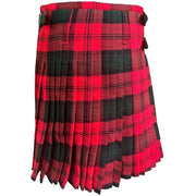 “Kerr Modern Tartan Kilt – Custom 8-Yard Men’s Scottish Kilt in red and green with leather buckle straps – Kilts Boutique”
