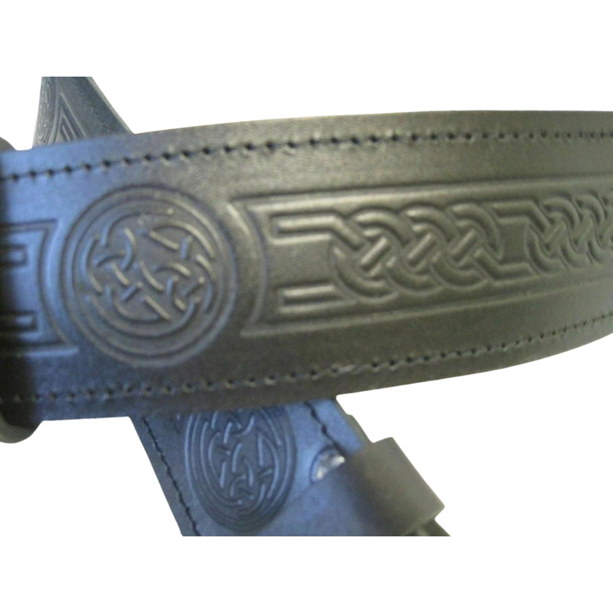 Black Leather Kilt Belt Embossed Celtic Scottish Thistle Belts Lion Rampant