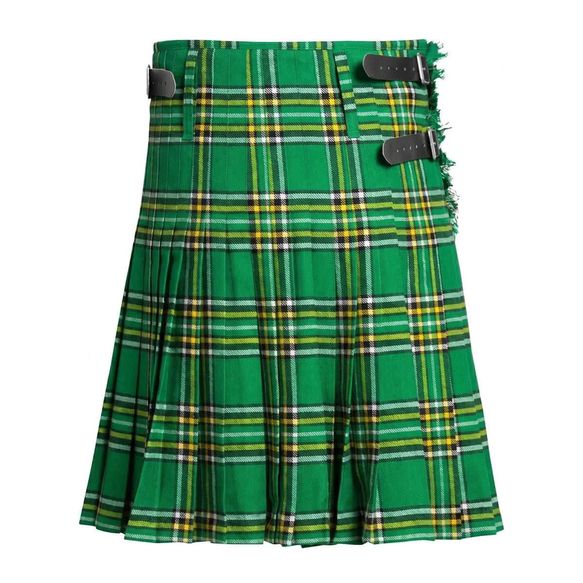 Irish Heritage Green Tartan 8-yard Kilt for Men – Traditional Scottish Plaid Kilt