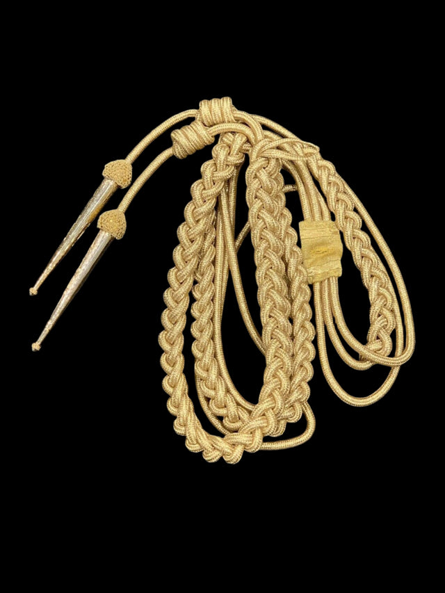 Gold Mylar Aiguillette – Military Uniform Shoulder Cord for Army, Air Force & Navy Ceremonial Dress