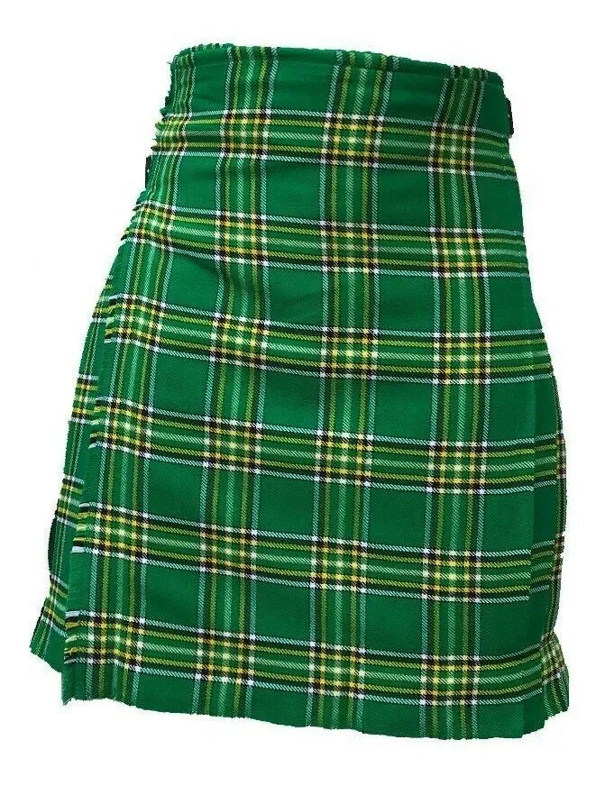 Scottish Irish Heritage Tartan Kilt – 8 Yard Traditional Acrylic Kilt with 24″ Drop for Highland Dress, Weddings & Ceilidh