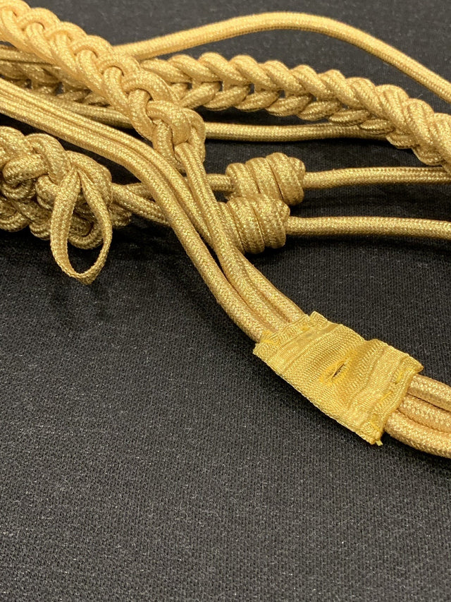 Gold Mylar Aiguillette – Military Uniform Shoulder Cord for Army, Air Force & Navy Ceremonial Dress