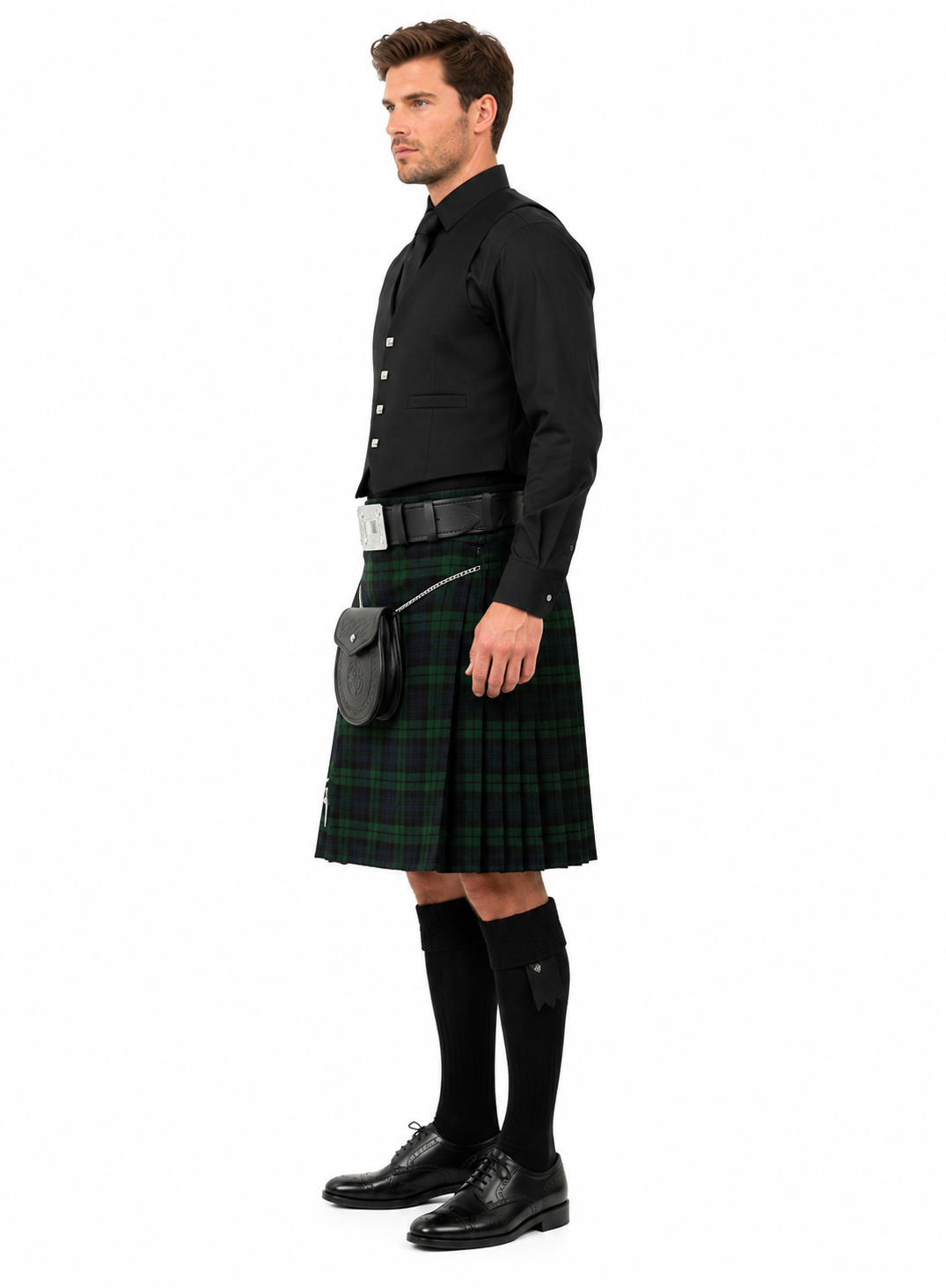 Black Watch Scottish Men's Traditional Highland Dress Tartan Kilt