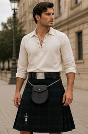 Black Watch Scottish Men's Traditional Highland Dress Tartan Kilt