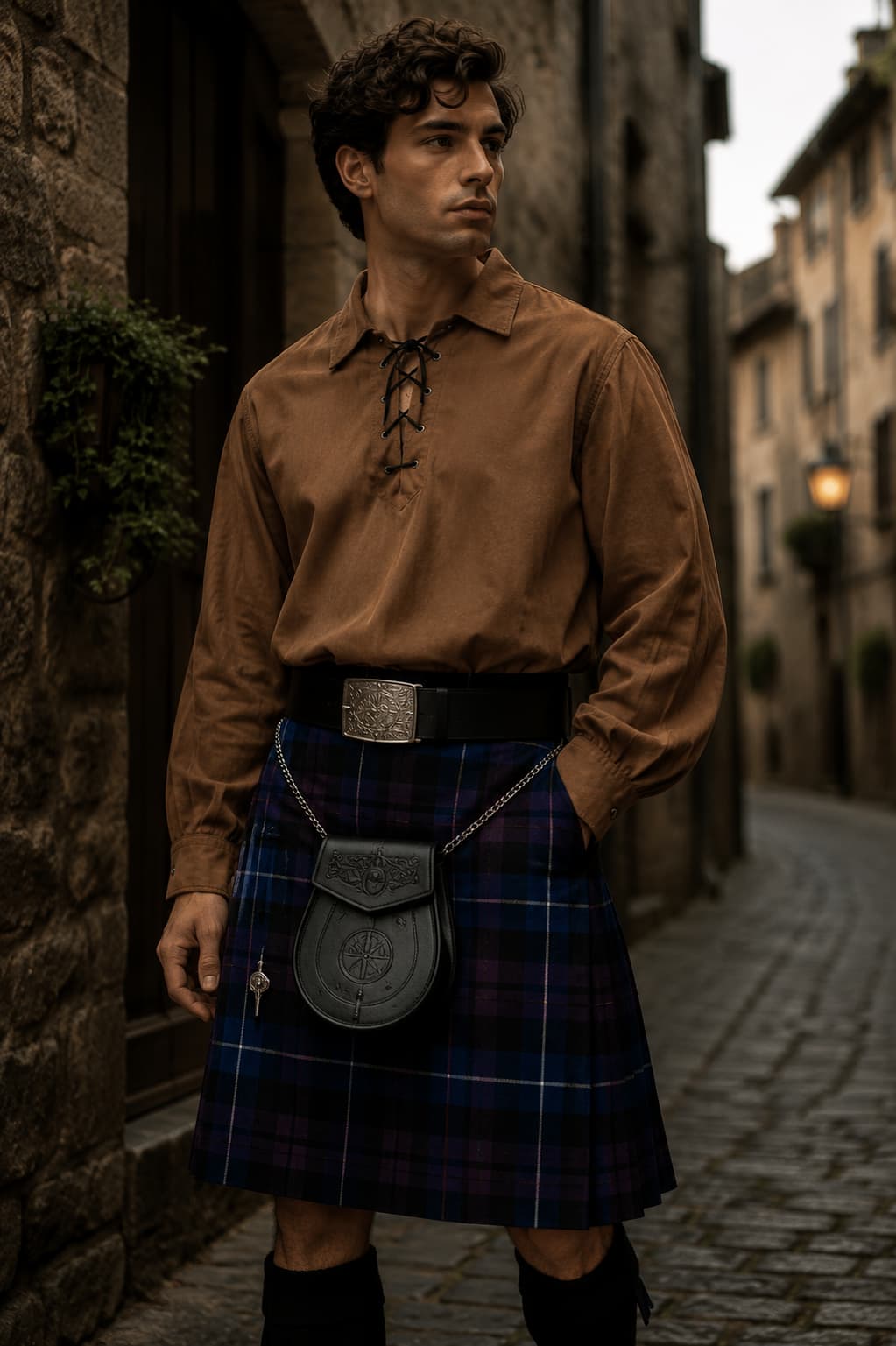 Pride of Scotland Tartan Kilt for Men – Traditional Scottish Highland Kilt with Adjustable Straps