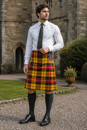 Royal Stewart Tartan 8-yard Kilt for Men – Traditional Scottish Plaid Kilt with Adjustable Leather Straps