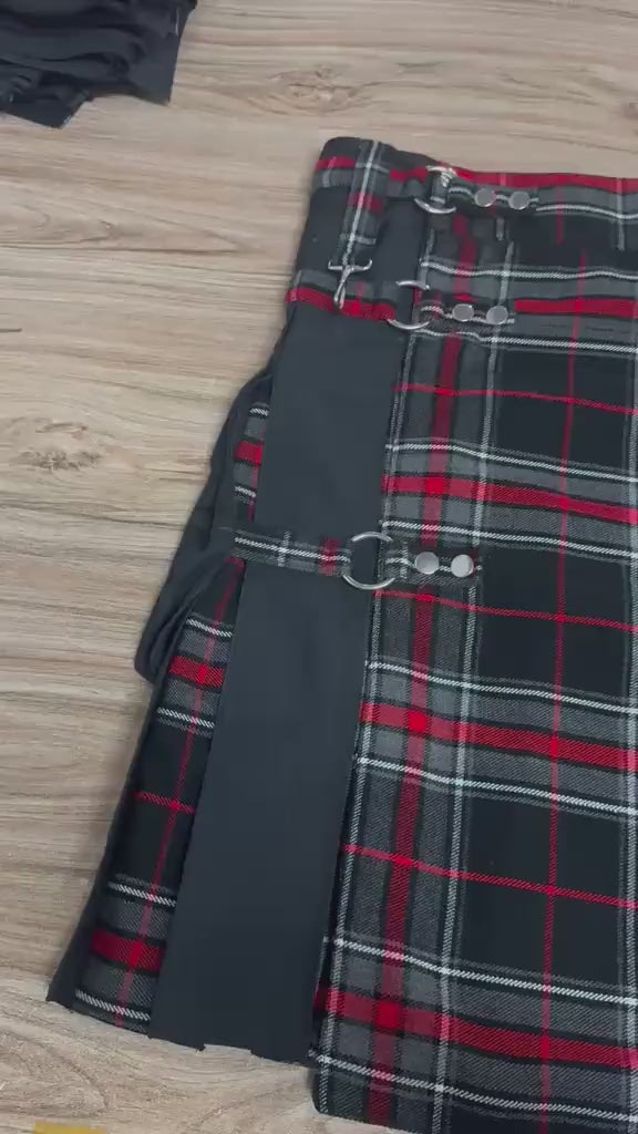Men’s Scottish Gothic Utility Kilt | Spirit of Bruce Tartan Hybrid Kilt with Front Apron & Custom Multi-Tartan Options