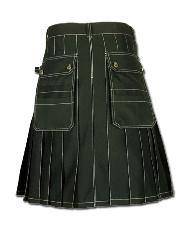 Black Work Wear Utility Kilt Working Men Multi Pocktes