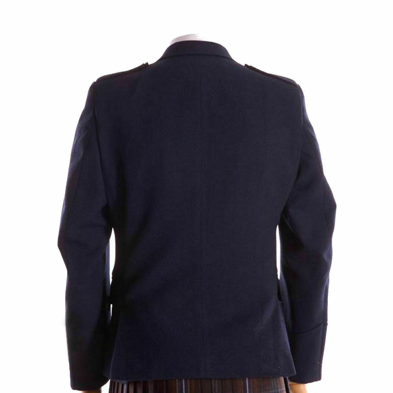 Navy Blue Wool Argyle kilt Jacket & Waistcoat/Vest, Scottish Argyle Jacket